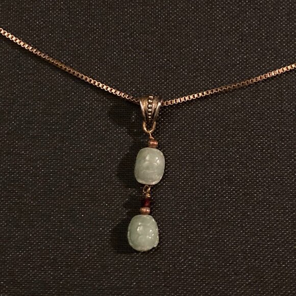 Jade and Gold Filled Necklace - Picture 1 of 4